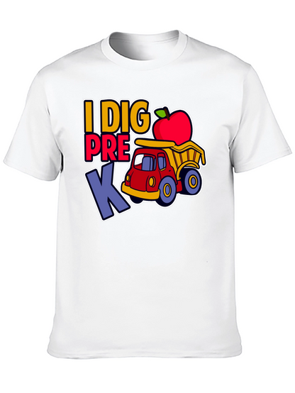 Camiseta I DIG PRE K con camión y manzana