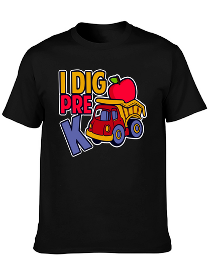 Camiseta I DIG PRE K con camión y manzana