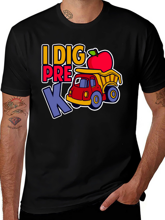 Camiseta I DIG PRE K con camión y manzana