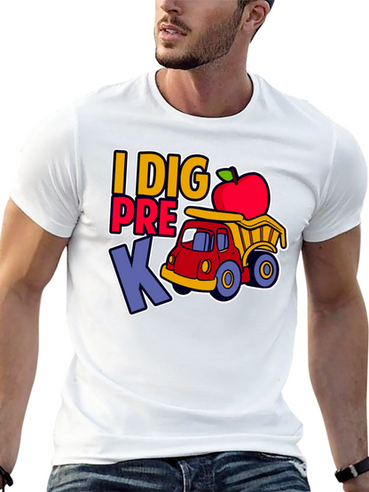 Camiseta I DIG PRE K con camión y manzana