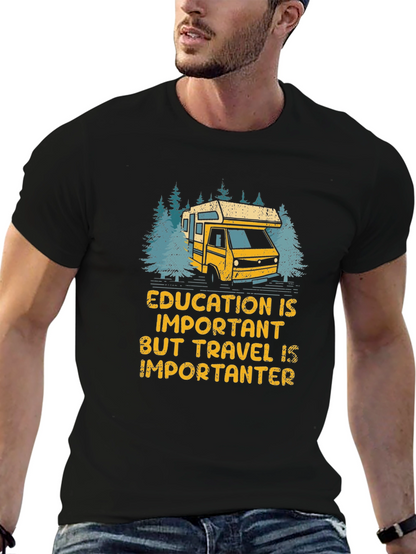 Camiseta Negra Viajar es Más Importante