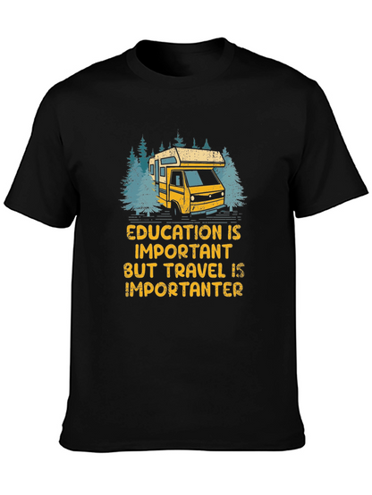 Camiseta Negra Viajar es Más Importante