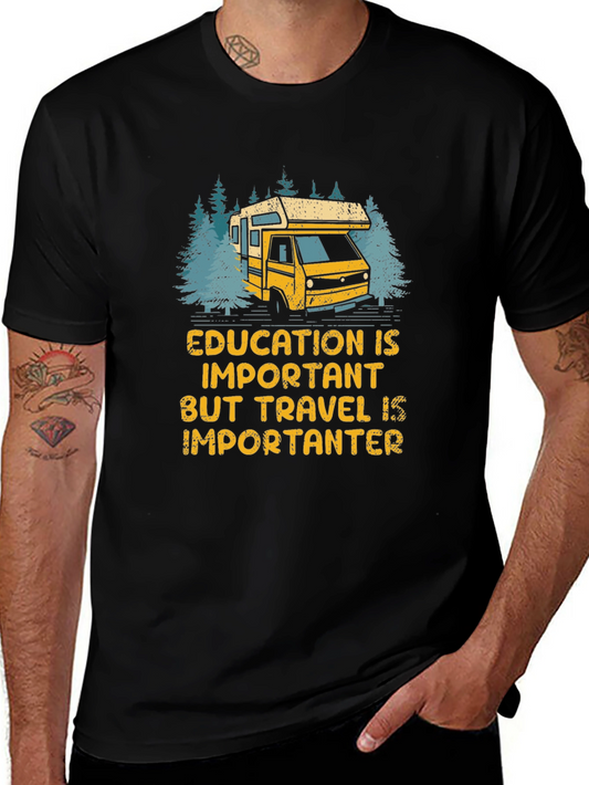 Camiseta Negra Viajar es Más Importante