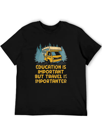 Camiseta Negra Viajar es Más Importante