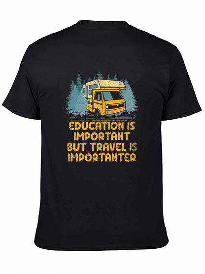 Camiseta Negra Viajar es Más Importante