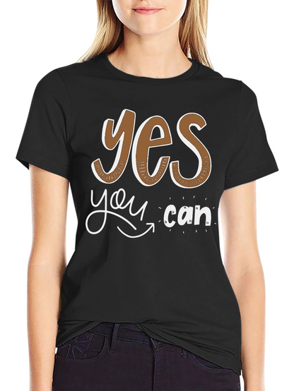 Camiseta Negra Motivacional Yes You Can