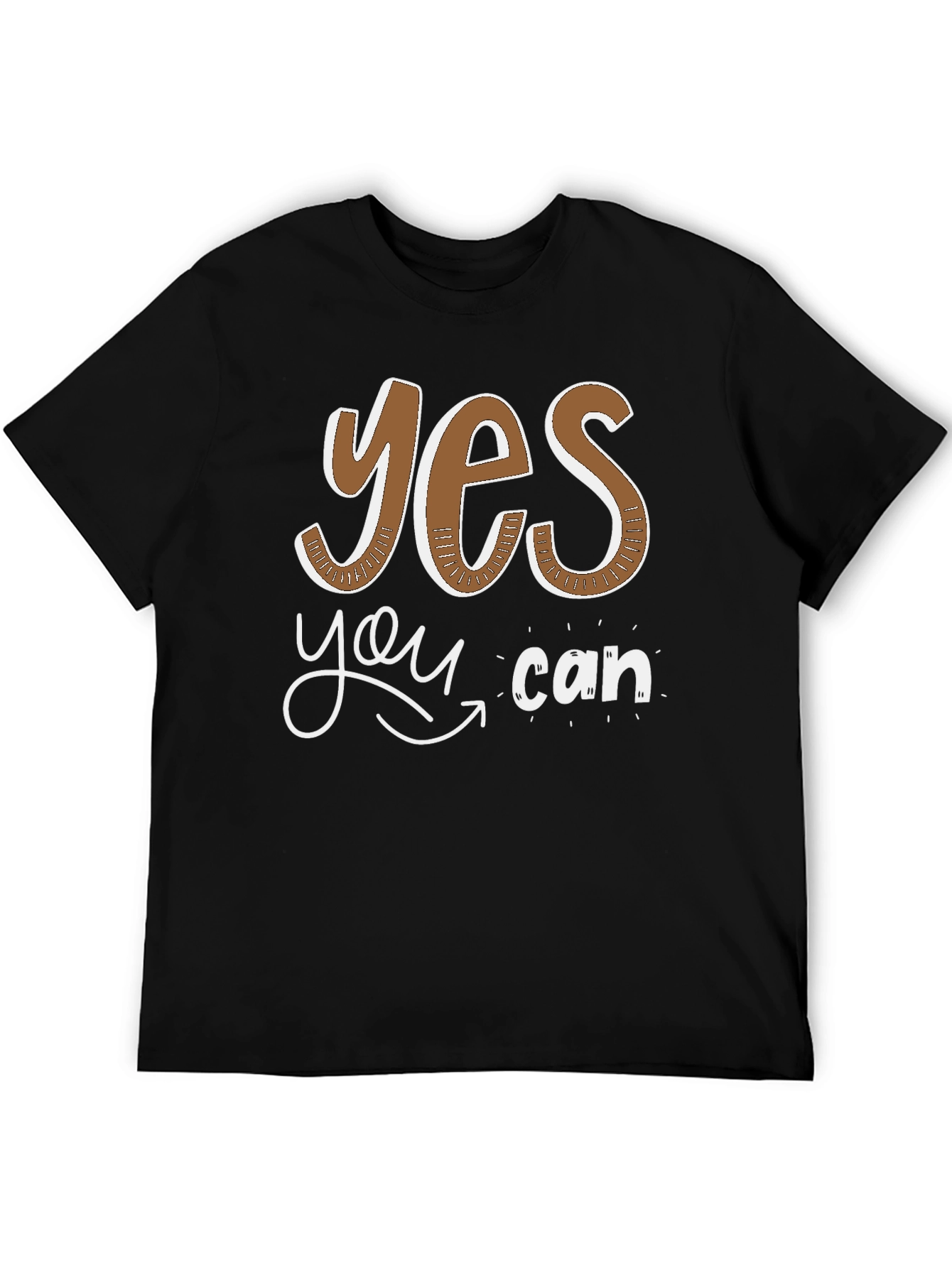Camiseta Negra Motivacional Yes You Can