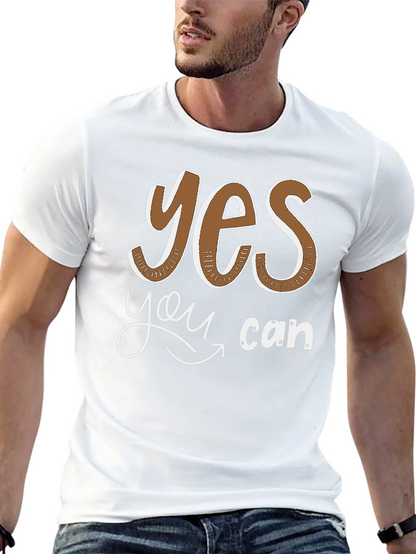 Camiseta Negra Motivacional Yes You Can