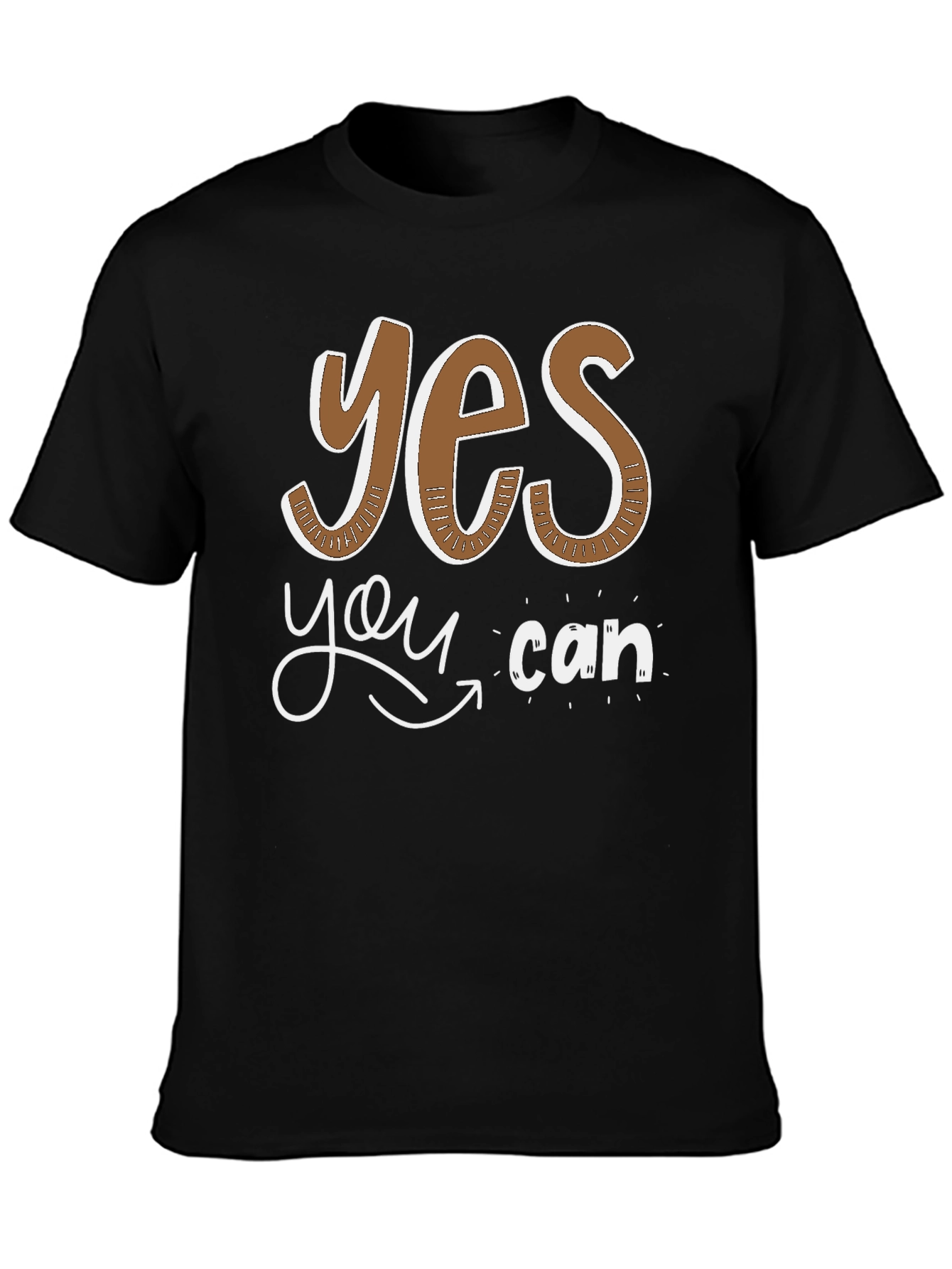 Camiseta Negra Motivacional Yes You Can