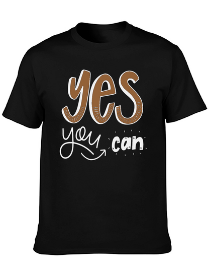 Camiseta Negra Motivacional Yes You Can