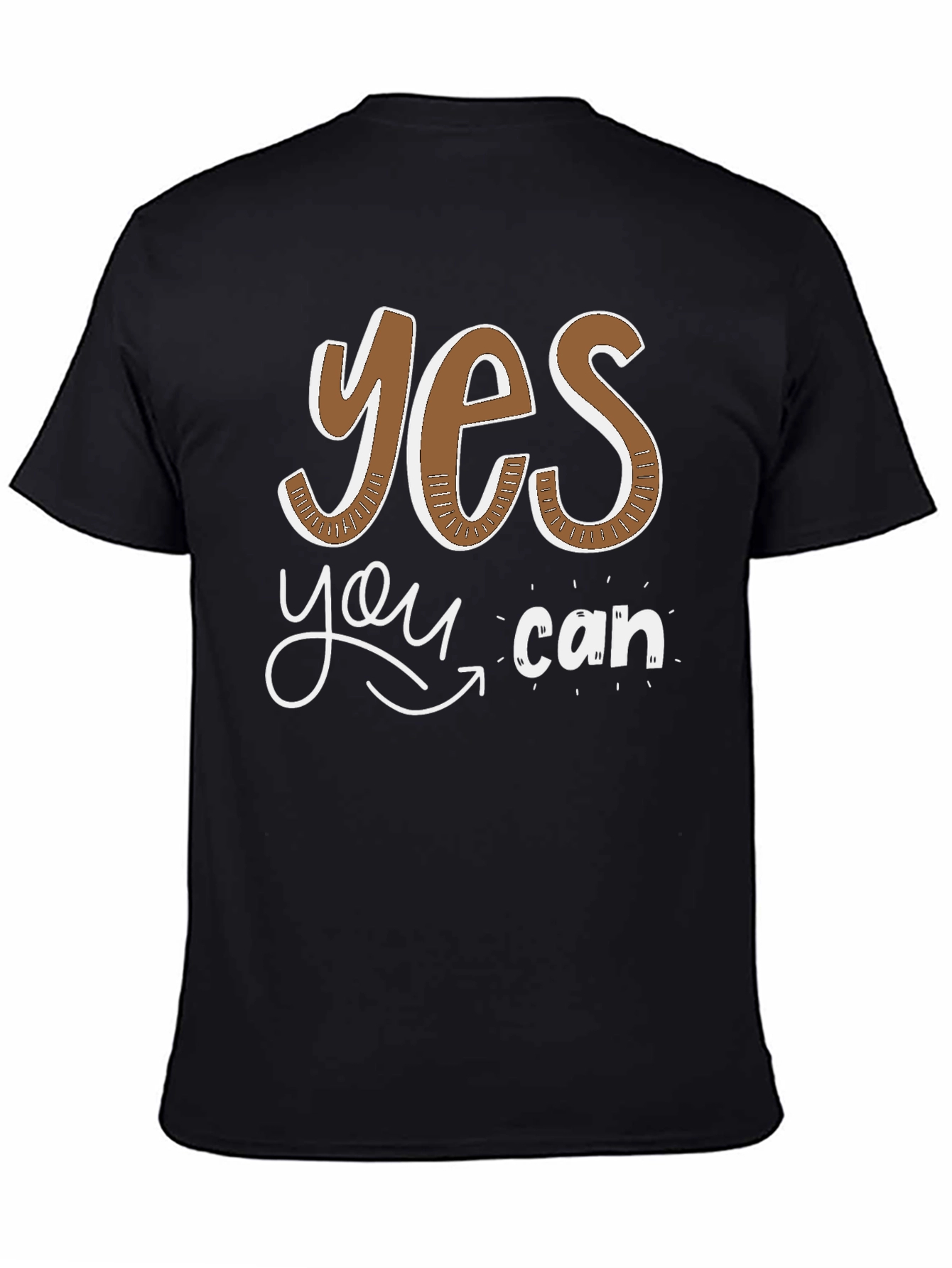 Camiseta Negra Motivacional Yes You Can