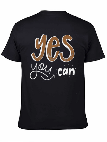 Camiseta Negra Motivacional Yes You Can
