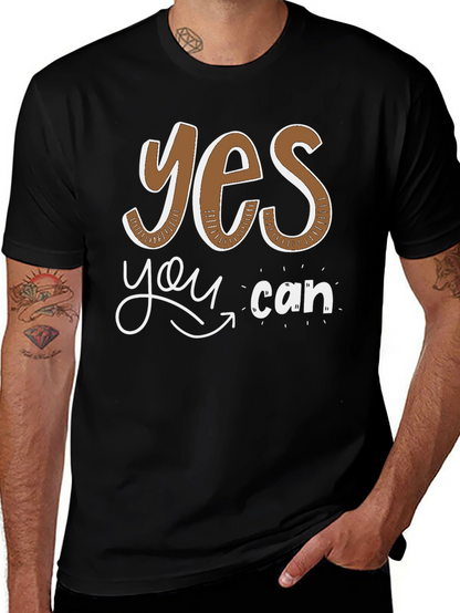 Camiseta Negra Motivacional Yes You Can