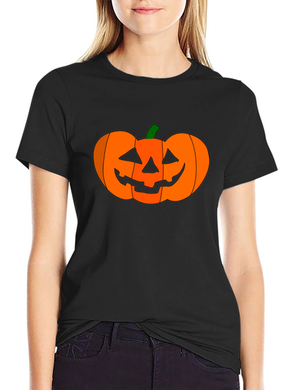 Camiseta Negra con Diseño de Calabaza Halloween
