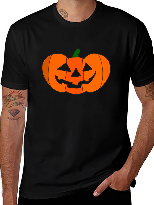 Camiseta Negra con Diseño de Calabaza Halloween