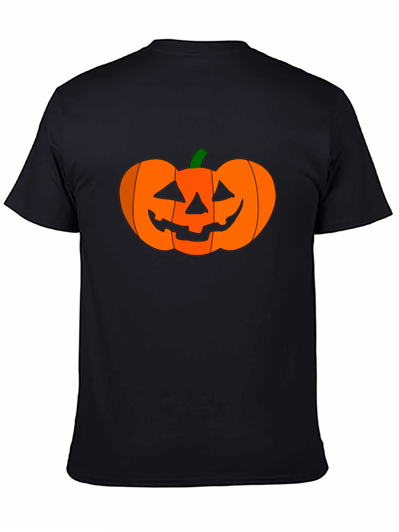 Camiseta Negra con Diseño de Calabaza Halloween