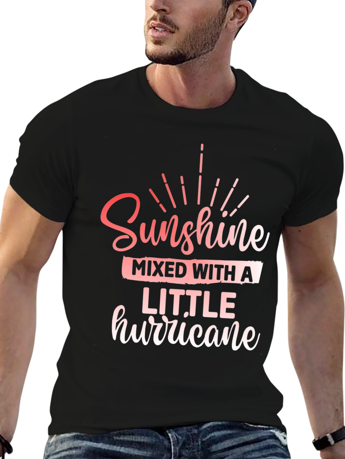 Camiseta Negra: Sol y Tormenta
