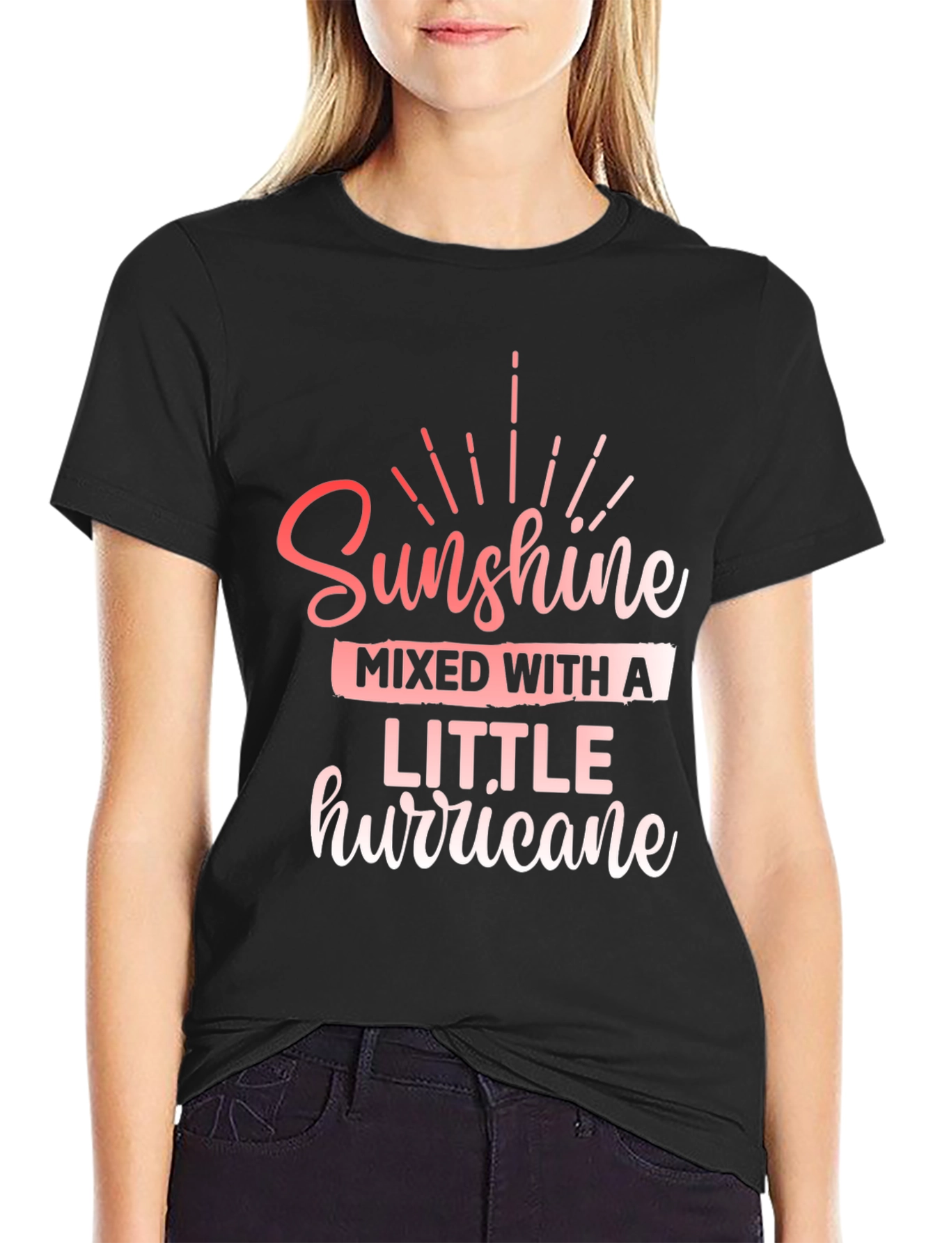 Camiseta Negra: Sol y Tormenta