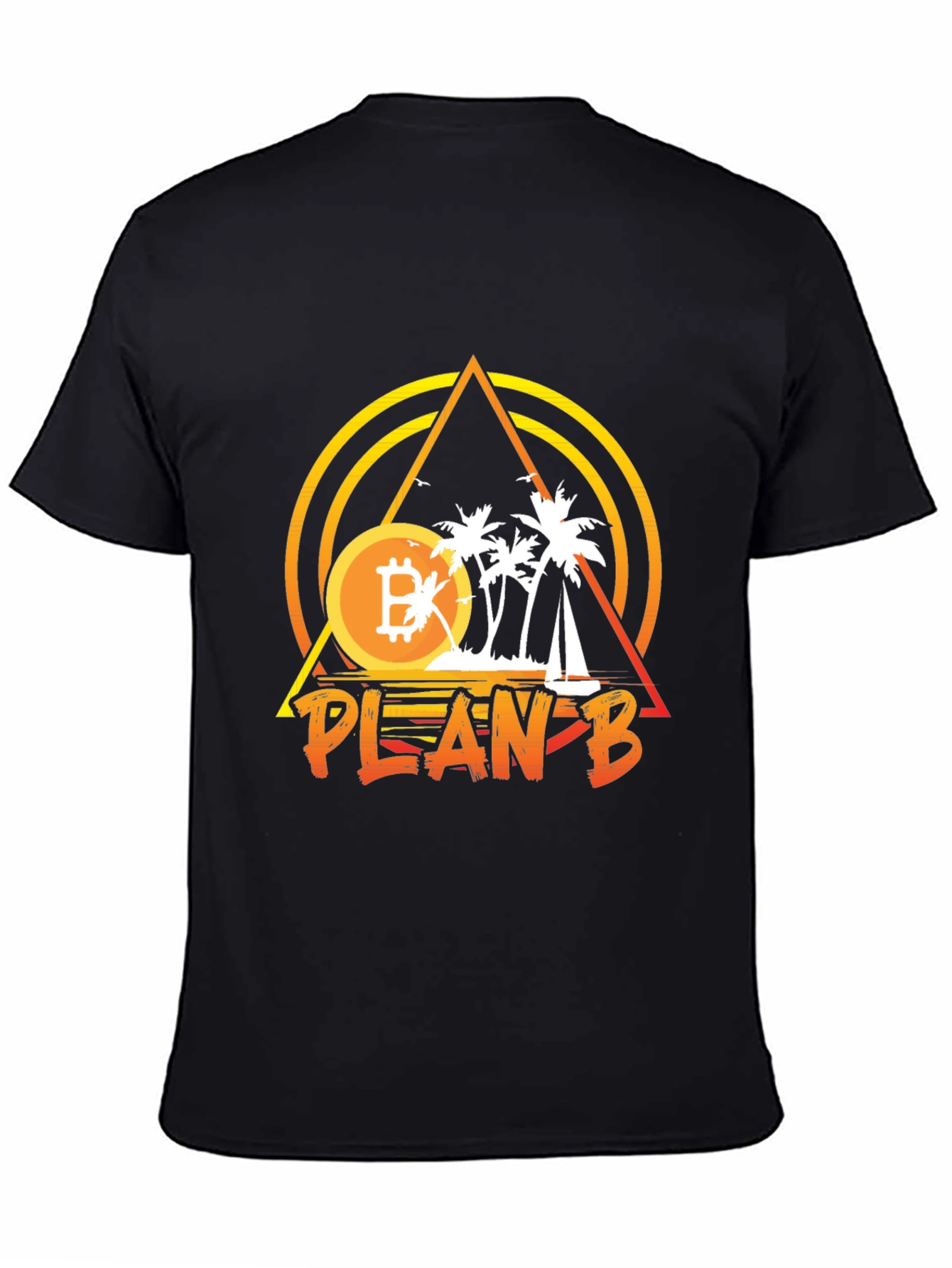 Camiseta Negra Plan B Bitcoin Playa para Hombre