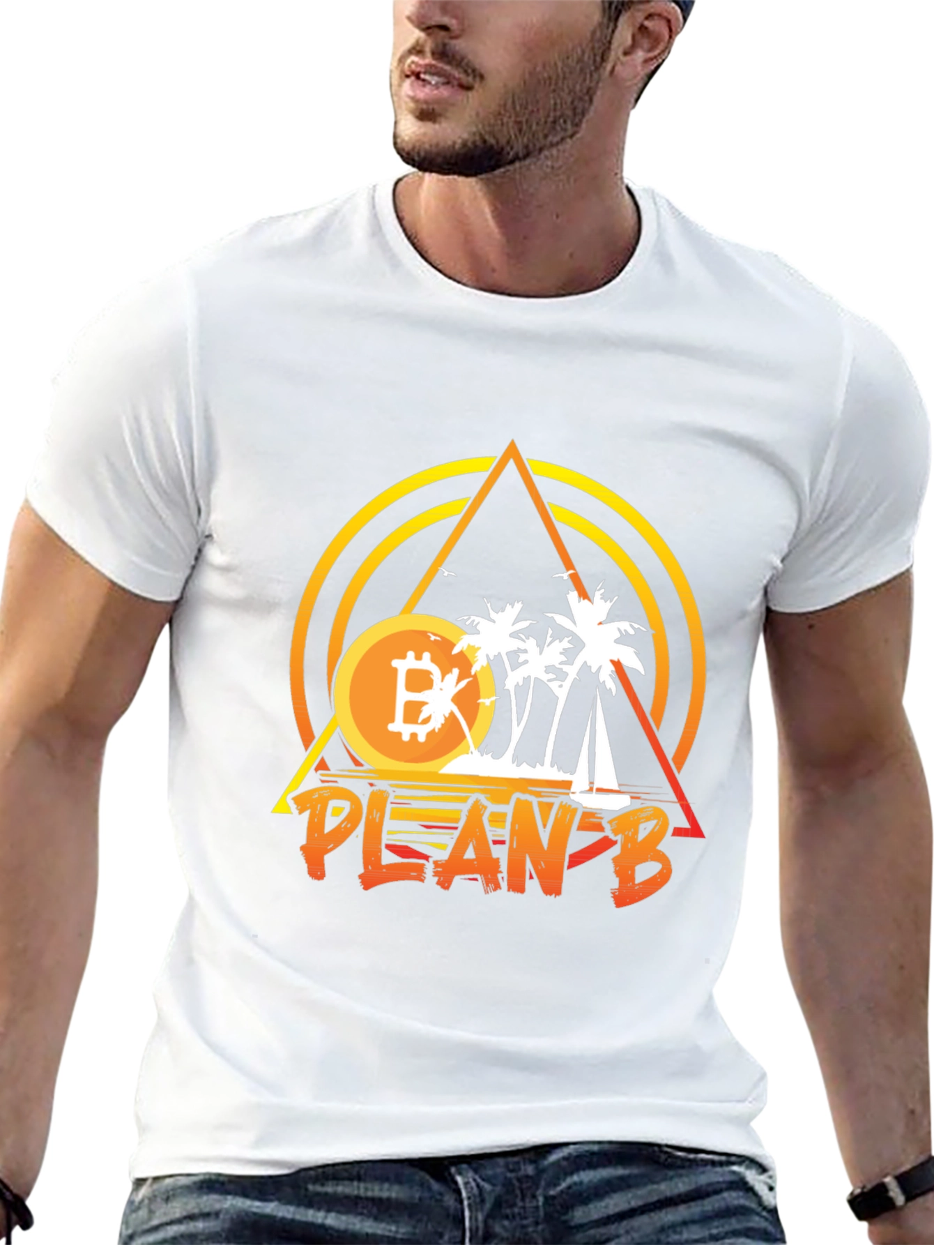 Camiseta Negra Plan B Bitcoin Playa para Hombre