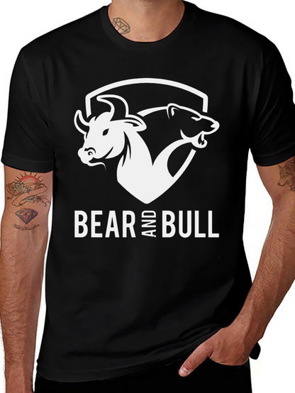 Camiseta Negra Toro y Oso: Inversión con Estilo