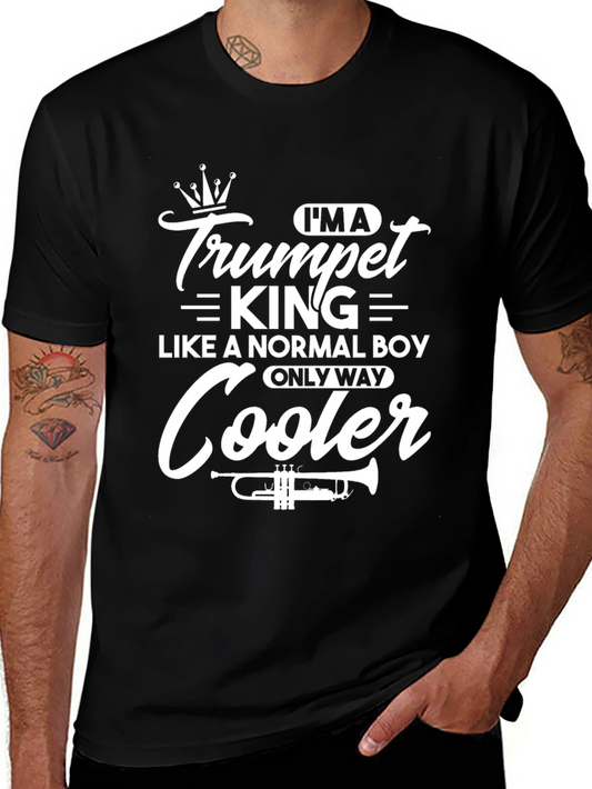 Camiseta Negra Trumpet King para Músicos