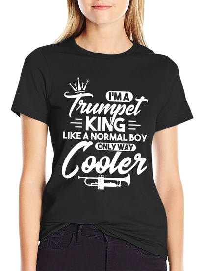 Camiseta Negra Trumpet King para Músicos