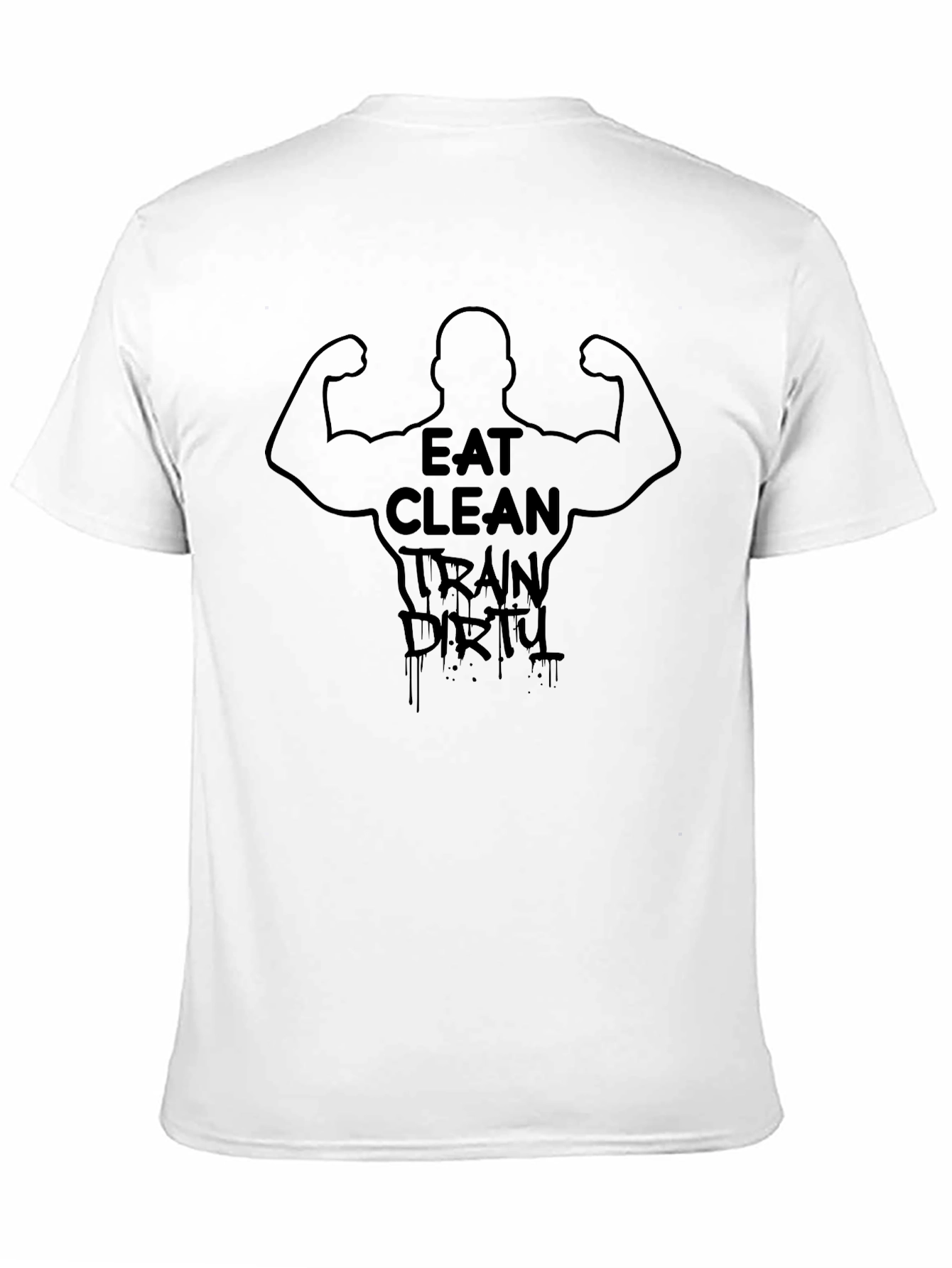Camiseta Negra Eat Clean Train Dirty Fitness