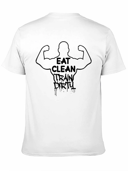 Camiseta Negra Eat Clean Train Dirty Fitness