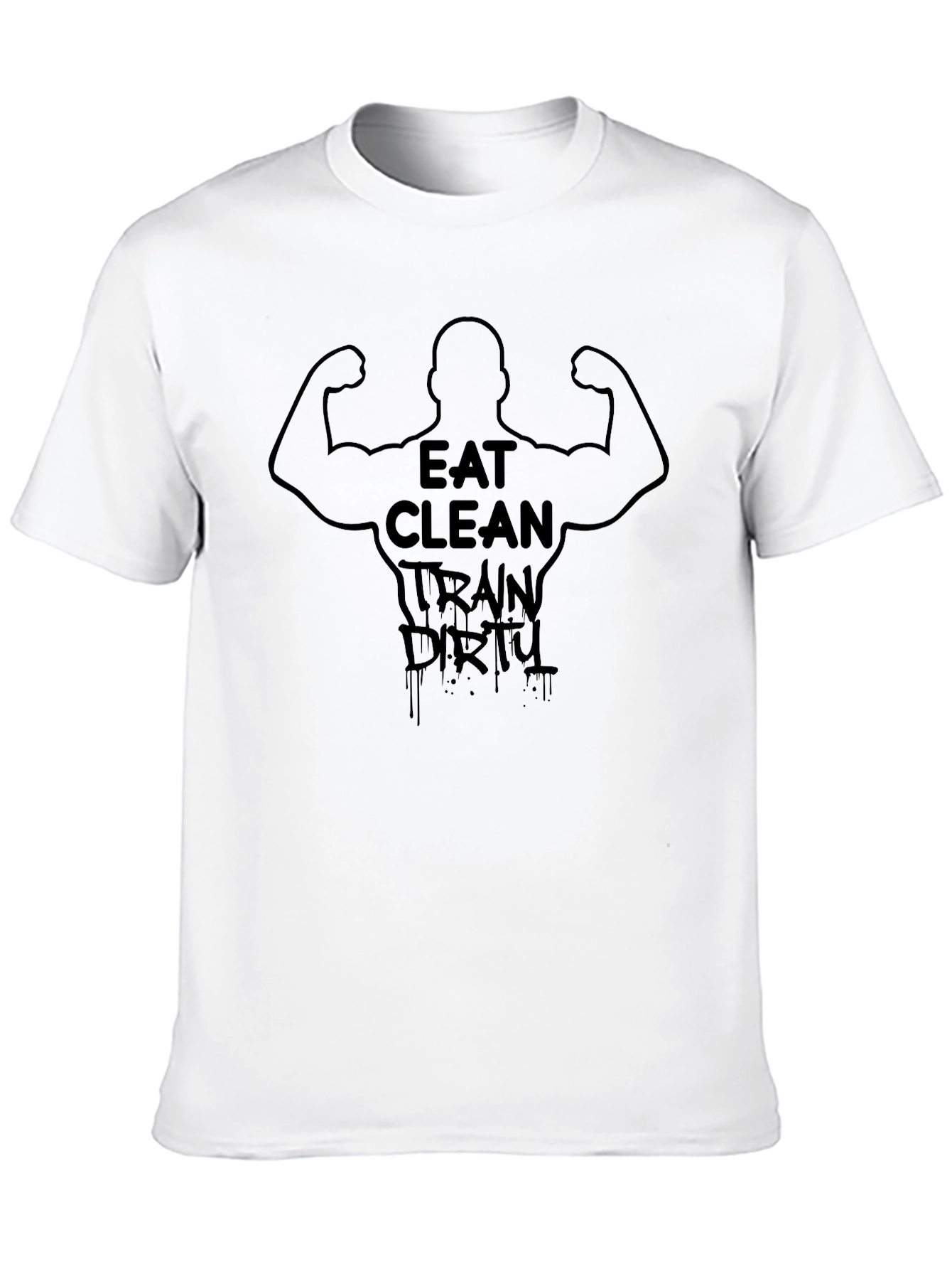 Camiseta Negra Eat Clean Train Dirty Fitness