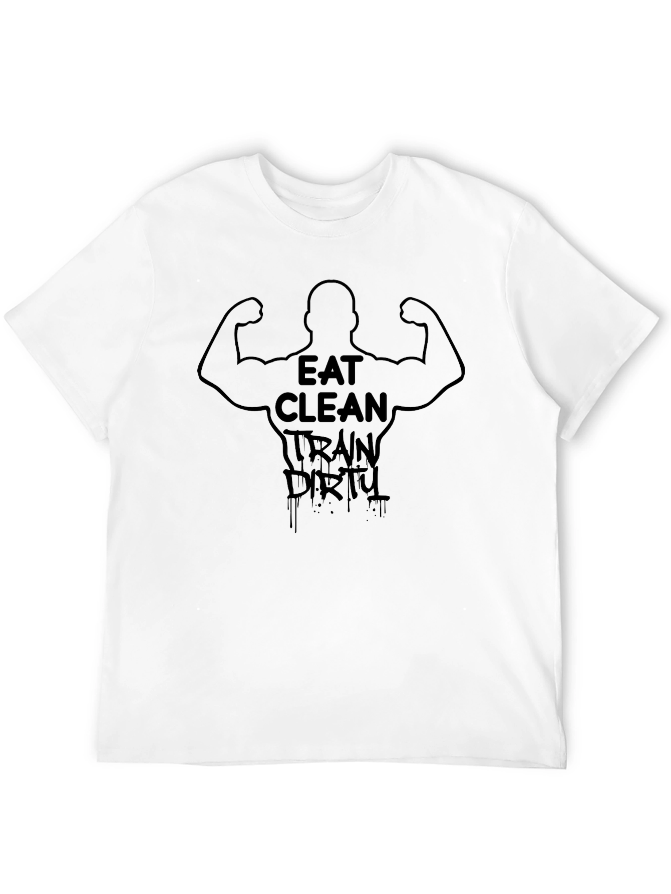Camiseta Negra Eat Clean Train Dirty Fitness