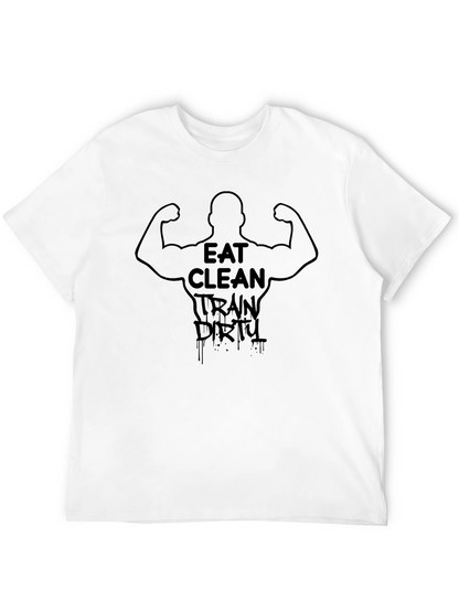 Camiseta Negra Eat Clean Train Dirty Fitness