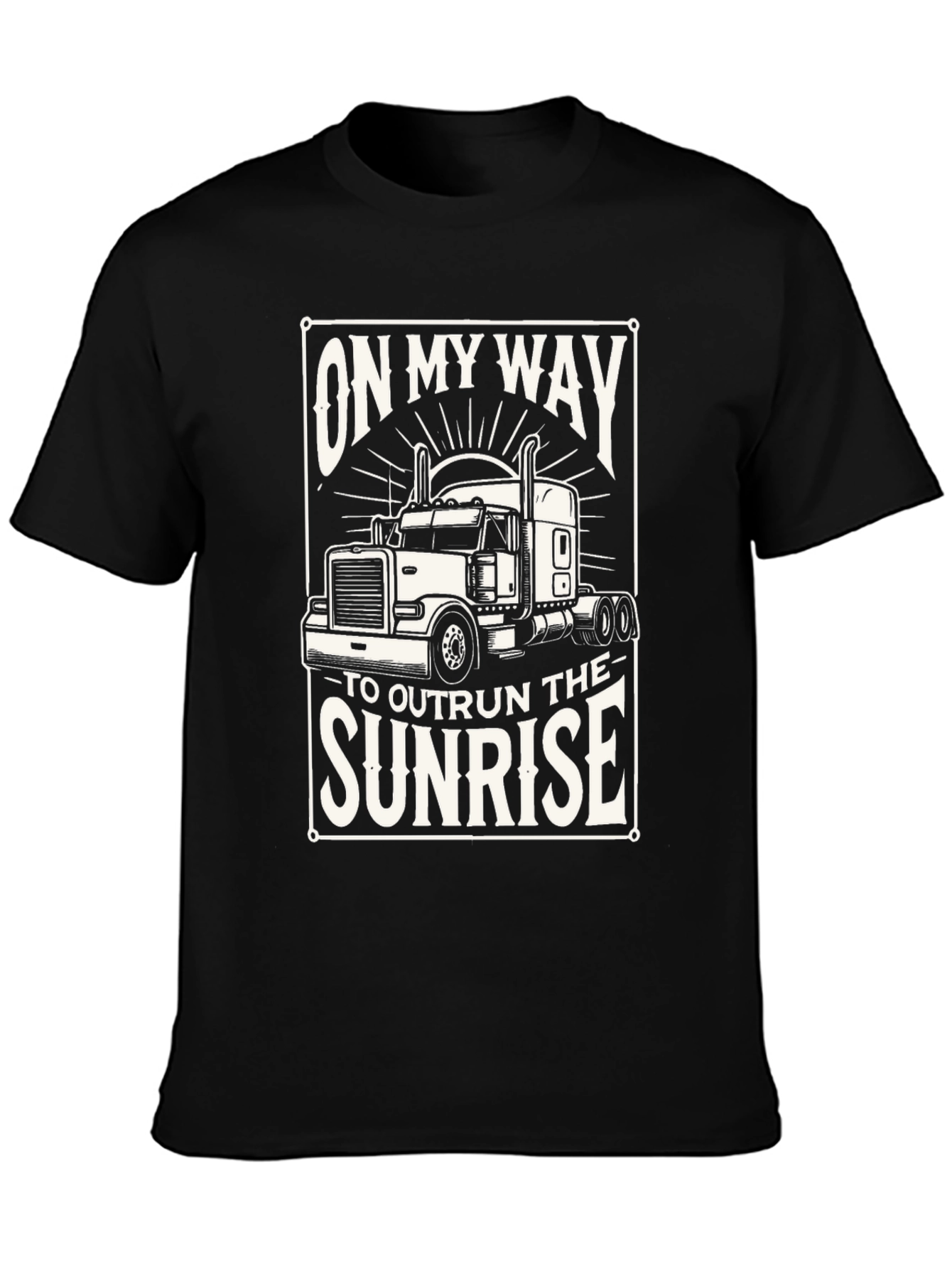 Camiseta Negra En camino para superar el amanecer