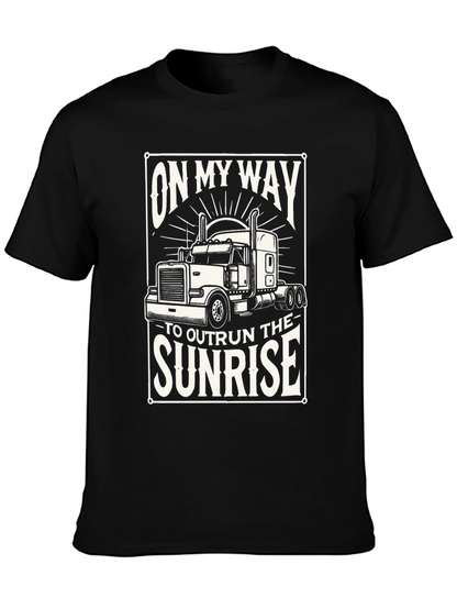 Camiseta Negra En camino para superar el amanecer