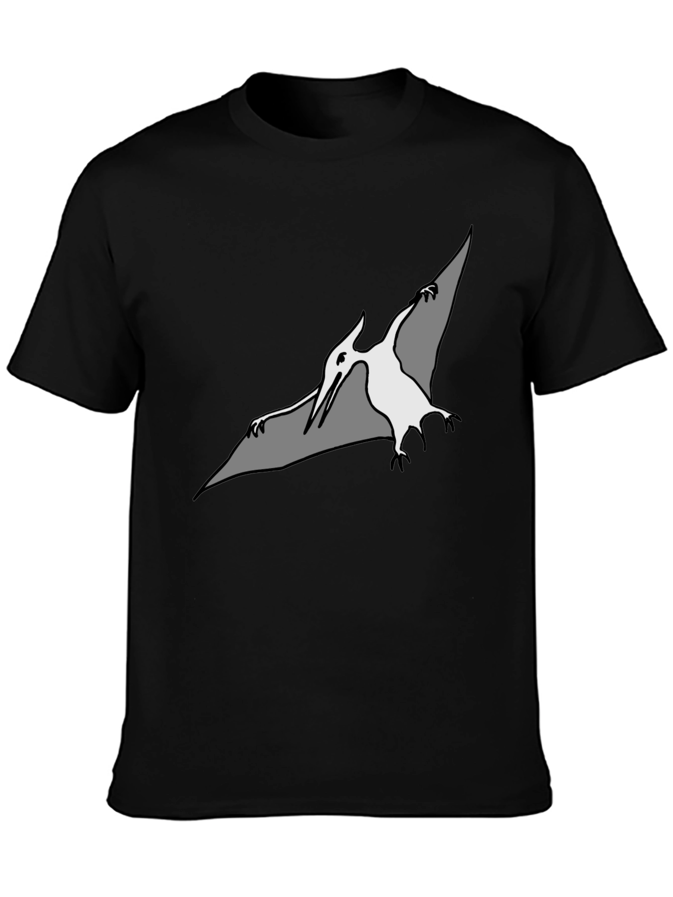Camiseta Negra con Diseño de Pterodáctilo