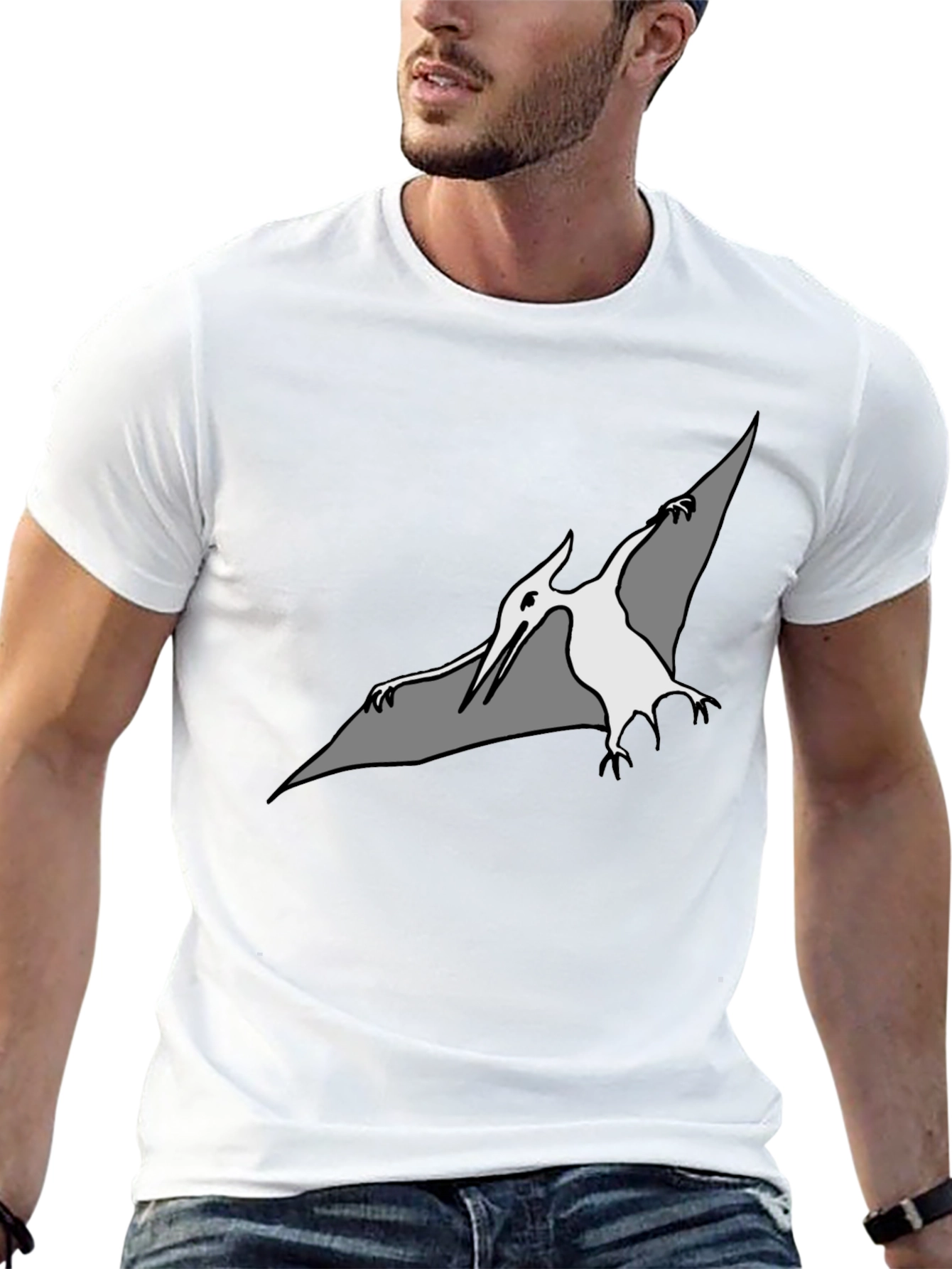 Camiseta Negra con Diseño de Pterodáctilo