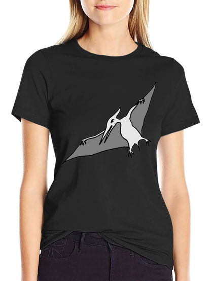 Camiseta Negra con Diseño de Pterodáctilo