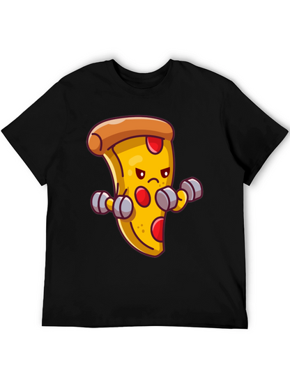 Camiseta Negra con Pizza Musculosa