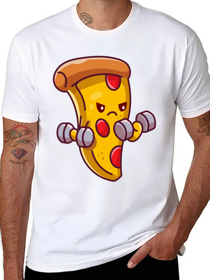 Camiseta Negra con Pizza Musculosa