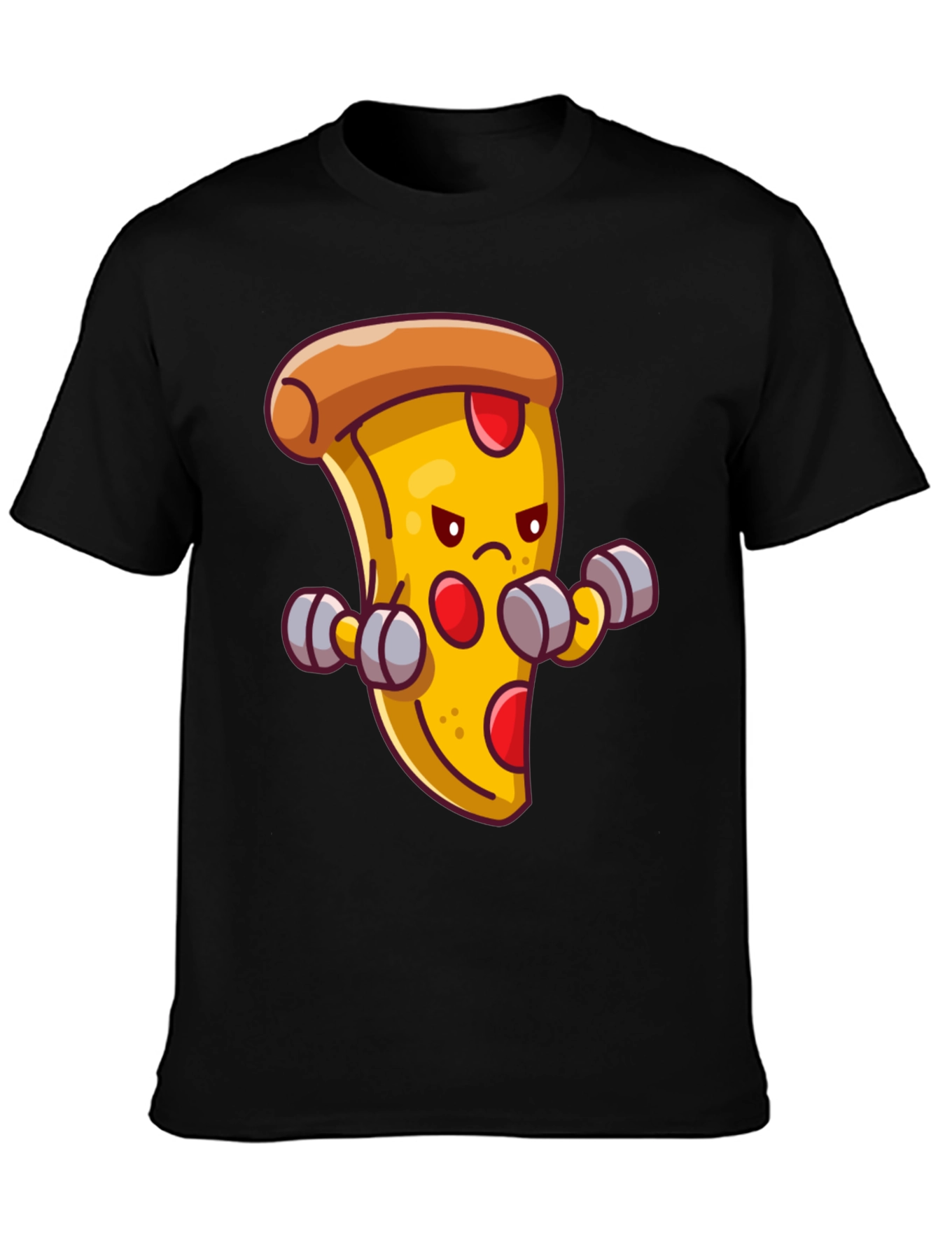 Camiseta Negra con Pizza Musculosa