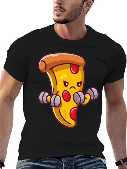 Camiseta Negra con Pizza Musculosa