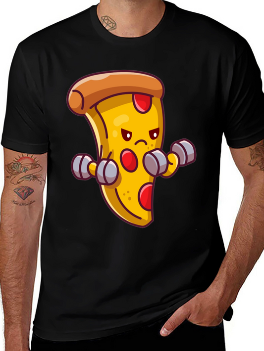 Camiseta Negra con Pizza Musculosa