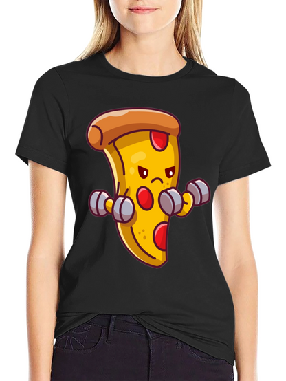 Camiseta Negra con Pizza Musculosa
