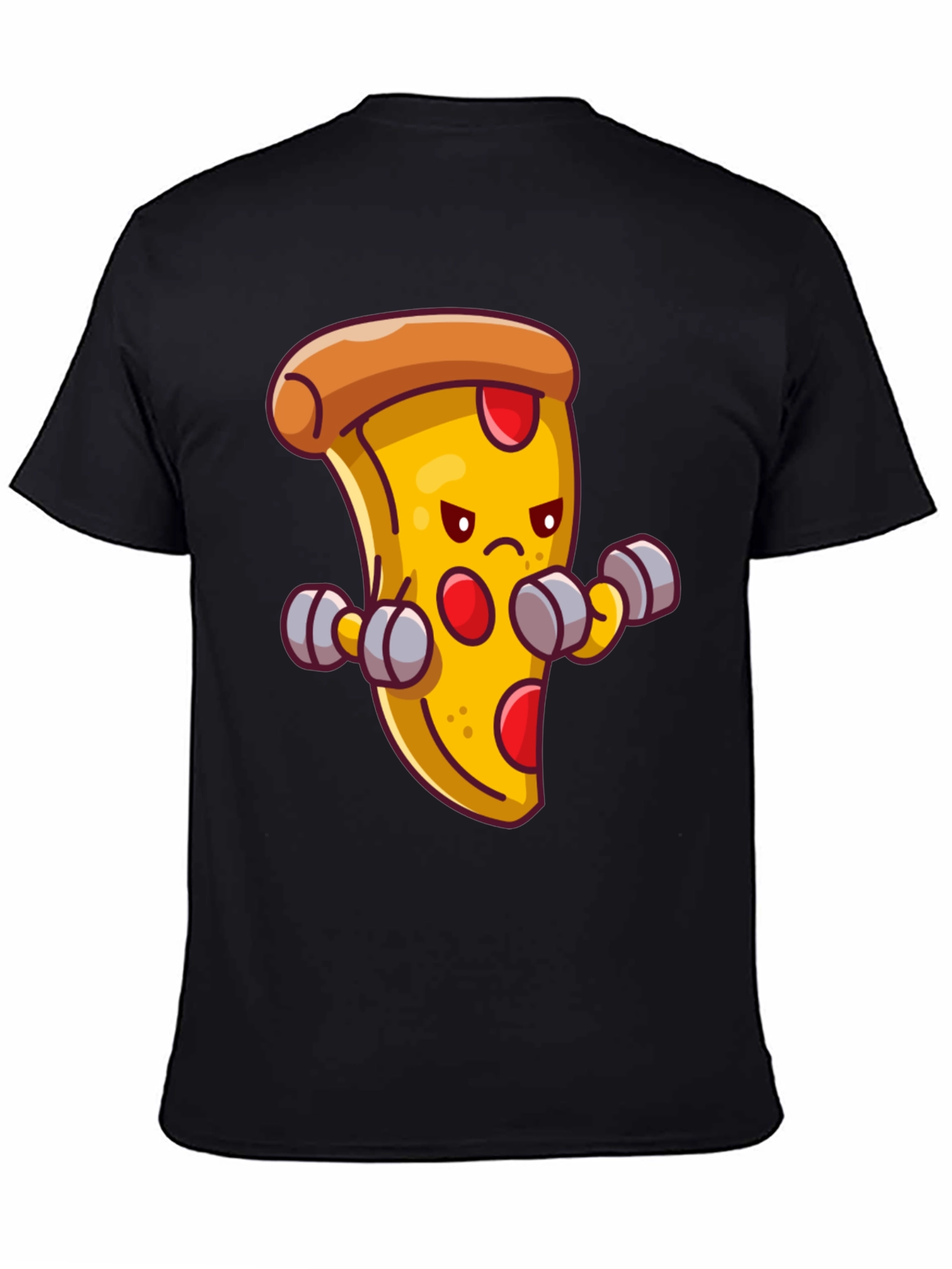 Camiseta Negra con Pizza Musculosa