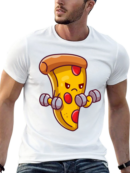 Camiseta Negra con Pizza Musculosa