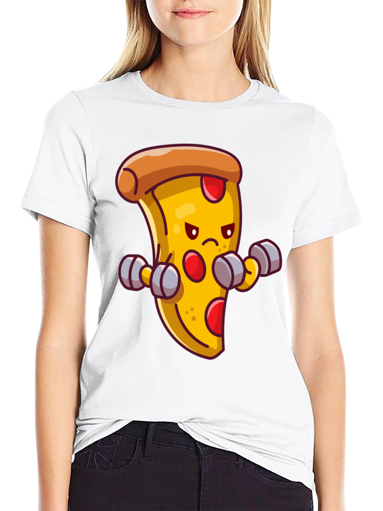 Camiseta Negra con Pizza Musculosa