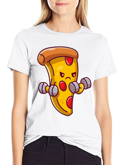 Camiseta Negra con Pizza Musculosa
