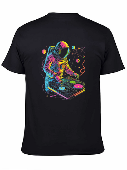 Camiseta Negra Astronauta DJ Espacial