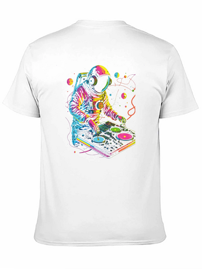 Camiseta Negra Astronauta DJ Espacial