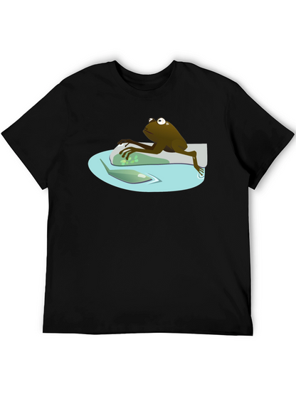 Camiseta Negra con Rana Relajada